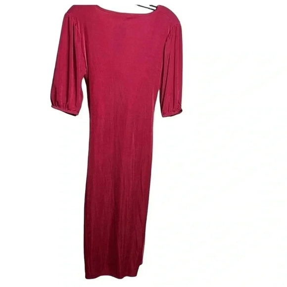 BOOHOO bodycon barbiecore dress! NWT wrap overlay,fuchsia,supplice,event,sexy - Picture 3 of 15